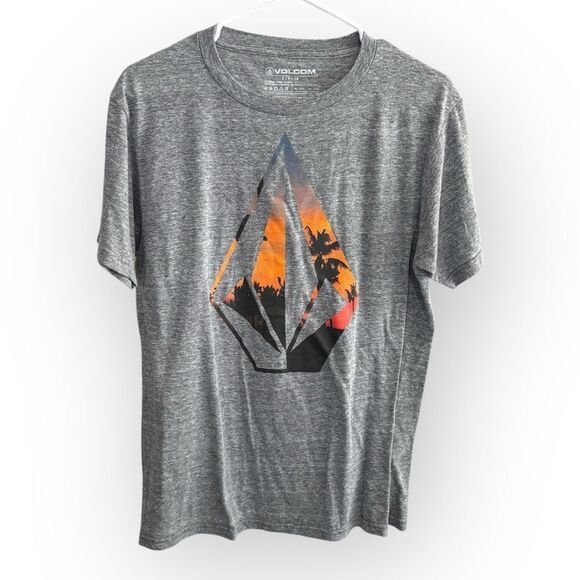 Volcom Gray Short Sleeve Tee with Graphic Design - Picture 1 of 5